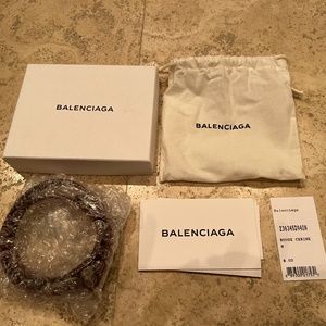 NWT Balenciaga Triple Tour Red Leather Wrap Bracelet with Silver Hardware